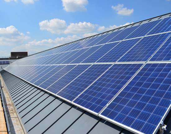 University of Reading, solar panels, Edith Morley, sunshine, blue sky