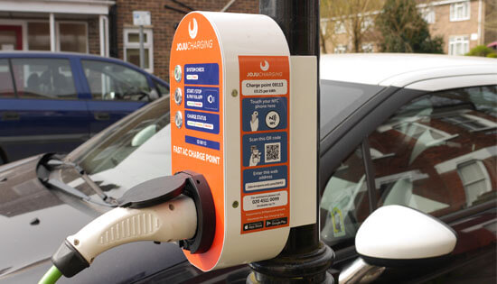 Joju Charging, Branded charge point, lamp post, City EV
